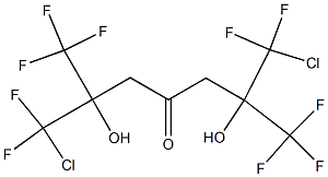 2,6-Bis(trifluoromethyl)-1,7-dichloro-2,6-dihydroxy-1,1,7,7-tetrafluoro-4-heptanone Struktur