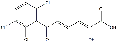 (2Z,4E)-2-Hydroxy-6-(2,3,6-trichlorophenyl)-6-oxo-2,4-hexadienoic acid Struktur