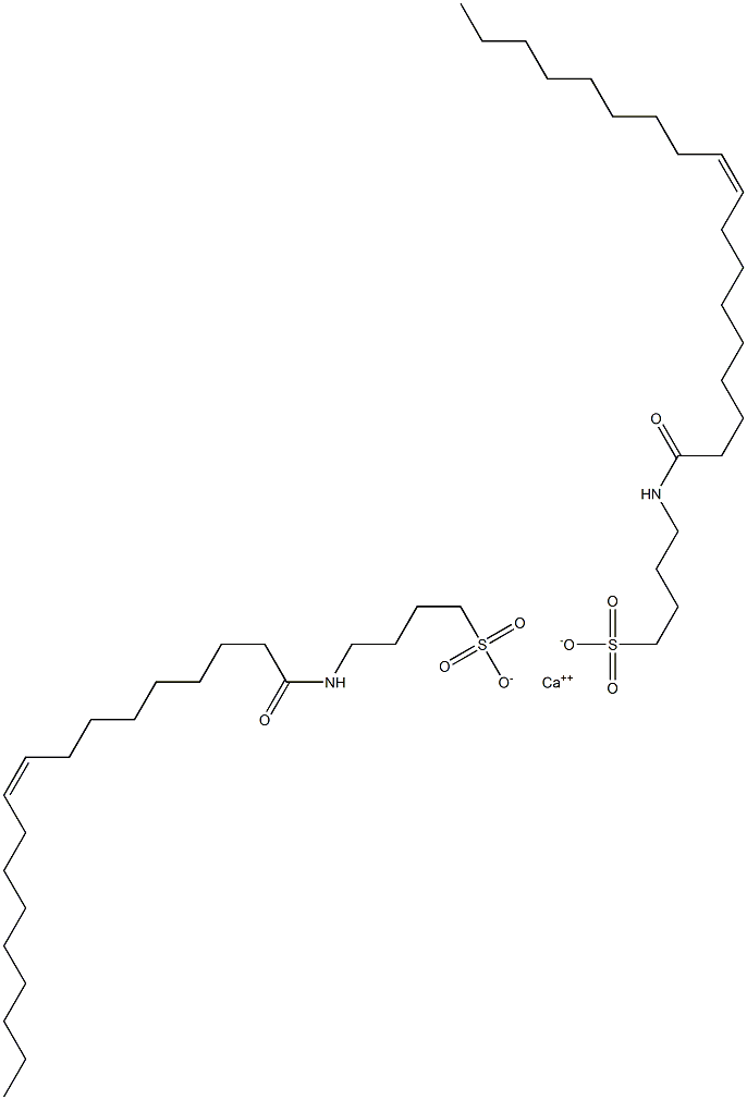 Bis[4-[(Z)-9-octadecenoylamino]-1-butanesulfonic acid]calcium salt Struktur