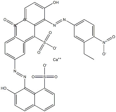 Bis[1-[(3-ethyl-4-nitrophenyl)azo]-2-hydroxy-8-naphthalenesulfonic acid]calcium salt Struktur