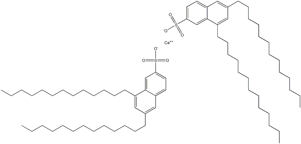 Bis(6,8-ditridecyl-2-naphthalenesulfonic acid)calcium salt Struktur