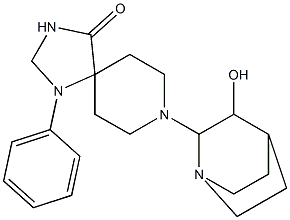 8-(3-Hydroxyquinuclidin-2-yl)-1-phenyl-1,3,8-triazaspiro[4.5]decan-4-one Struktur