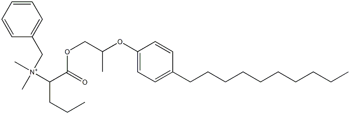 N,N-Dimethyl-N-benzyl-N-[1-[[2-(4-decylphenyloxy)propyl]oxycarbonyl]butyl]aminium Struktur