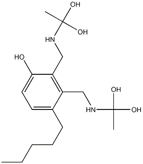 2,3-Bis[[(1,1-dihydroxyethyl)amino]methyl]-4-pentylphenol Struktur