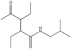 3,4-Diethyl-2-[isobutylamino]-1-hexen-5-one Struktur