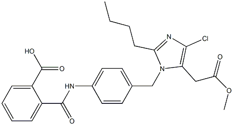 2-Butyl-4-chloro-1-[4-(2-hydroxycarbonylbenzoylamino)benzyl]-1H-imidazole-5-acetic acid methyl ester Struktur