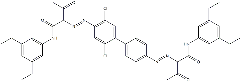 4,4'-Bis[[1-(3,5-diethylphenylamino)-1,3-dioxobutan-2-yl]azo]-2,5-dichloro-1,1'-biphenyl Struktur