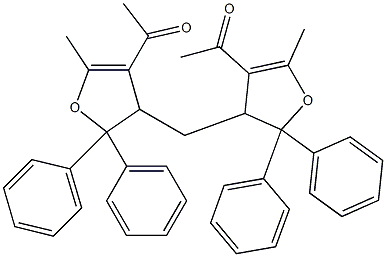 3,3'-(Methylene)bis[4-acetyl-2,3-dihydro-5-methyl-2,2-diphenylfuran] Struktur