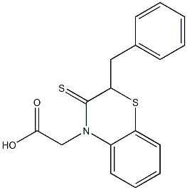 2-Benzyl-2,3-dihydro-3-thioxo-4H-1,4-benzothiazine-4-acetic acid Struktur