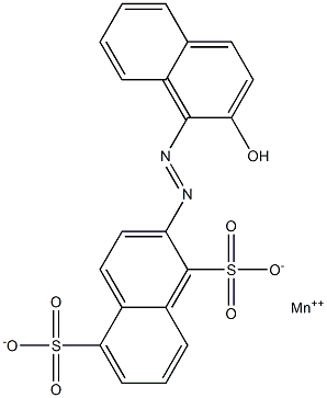 2-[(2-Hydroxy-1-naphtyl)azo]-1,5-naphthalenedisulfonic acid manganese(II) salt Struktur