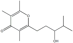 3-(3,5,6-Trimethyl-4-oxo-4H-pyran-2-yl)-1-isopropyl-1-propanol Struktur