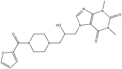 7-[3-[4-(2-Furoyl)piperazin-1-yl]-2-hydroxypropyl]-3,7-dihydro-1,3-dimethyl-1H-purine-2,6-dione Struktur