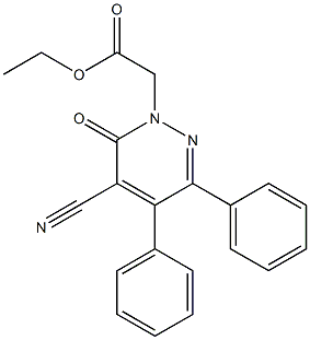 5-Cyano-1,6-dihydro-6-oxo-3,4-diphenyl-1-pyridazineacetic acid ethyl ester Struktur