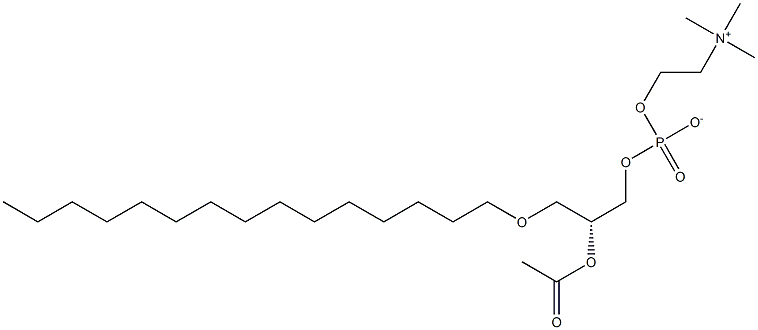 N,N,N-Trimethyl-2-[[[(R)-2-acetyloxy-4-oxanonadecan-1-yloxy]phosphinato]oxy]ethanaminium Struktur