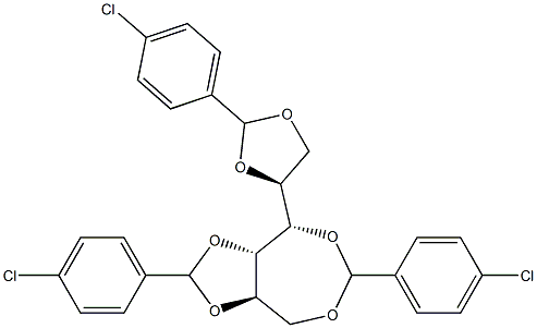 1-O,4-O:2-O,3-O:5-O,6-O-Tris(4-chlorobenzylidene)-L-glucitol Struktur