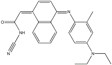 Cyano[4-[[2-methyl-4-(diethylamino)phenyl]imino]naphthalen-1(4H)-ylidene]acetamide Struktur