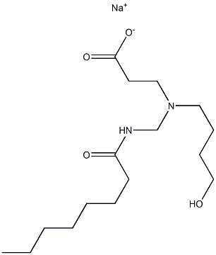 3-[N-(4-Hydroxybutyl)-N-(octanoylaminomethyl)amino]propionic acid sodium salt Struktur