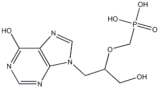 6-Hydroxy-9-(3-hydroxy-2-phosphonomethoxypropyl)-9H-purine Struktur