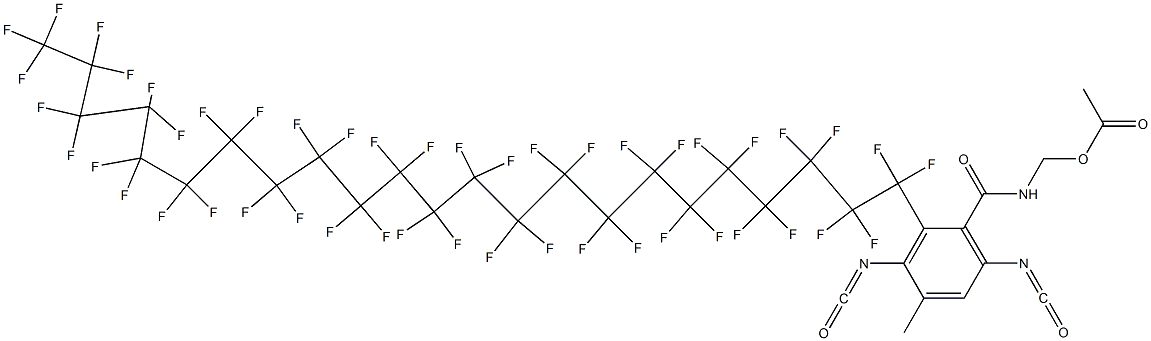 N-(Acetyloxymethyl)-2-(heptatetracontafluorotricosyl)-3,6-diisocyanato-4-methylbenzamide Struktur