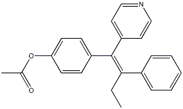 (Z)-2-Phenyl-1-(4-acetoxyphenyl)-1-(4-pyridinyl)-1-butene Struktur