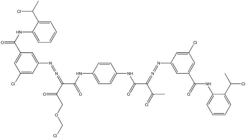 3,3'-[2-(Chloromethoxy)-1,4-phenylenebis[iminocarbonyl(acetylmethylene)azo]]bis[N-[2-(1-chloroethyl)phenyl]-5-chlorobenzamide] Struktur