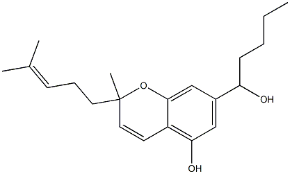 2-Methyl-7-[1-hydroxypentyl]-2-[4-methyl-3-pentenyl]-2H-1-benzopyran-5-ol Struktur