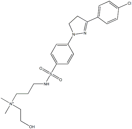 3-[[[4-[[4,5-Dihydro-3-(4-chlorophenyl)-1H-pyrazol]-1-yl]phenyl]sulfonyl]amino]-N-(2-hydroxyethyl)-N,N-dimethyl-1-propanaminium Struktur