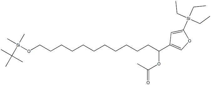 Acetic acid 1-[5-(triethylsilyl)-3-furyl]-12-(tert-butyldimethylsiloxy)dodecyl ester Struktur