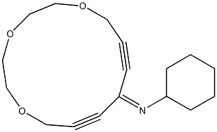 11-Cyclohexylimino-1,4,7-trioxacyclotetradeca-9,12-diyne Struktur