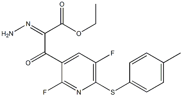 3-[2,5-Difluoro-6-(4-methylphenylthio)pyridin-3-yl]-3-oxo-2-hydrazonopropionic acid ethyl ester Struktur