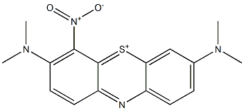 3,7-Bis(dimethylamino)-4-nitrophenothiazin-5-ium Struktur