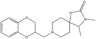 8-[(1,4-Benzodioxan-2-yl)methyl]-3,4-dimethyl-1-oxa-3,8-diazaspiro[4.5]decan-2-one Struktur