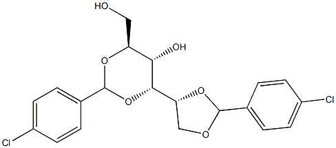 1-O,2-O:3-O,5-O-Bis(4-chlorobenzylidene)-L-glucitol Struktur