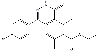 1-(4-Chlorophenyl)-3,4-dihydro-4-oxo-5,7-dimethylphthalazine-6-carboxylic acid ethyl ester Struktur