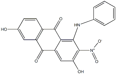 1-Anilino-3,6-dihydroxy-2-nitroanthraquinone Struktur