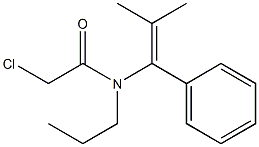 N-(1-Phenyl-2-methyl-1-propenyl)-N-propyl-2-chloroacetamide Struktur