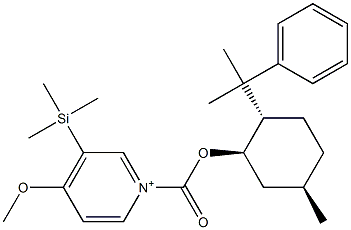 4-Methoxy-3-(trimethylsilyl)-1-[[(1R,3R,4S)-8-phenyl-p-menthan-3-yl]oxycarbonyl]pyridinium Struktur