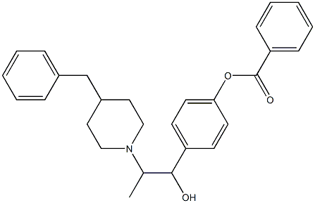 Benzoic acid p-[2-(4-benzylpiperidino)-1-hydroxypropyl]phenyl ester Struktur