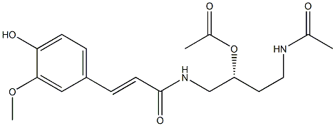 (+)-N-[(R)-4-Acetylamino-2-acetyloxybutyl]-4-hydroxy-3-methoxycinnamamide Struktur