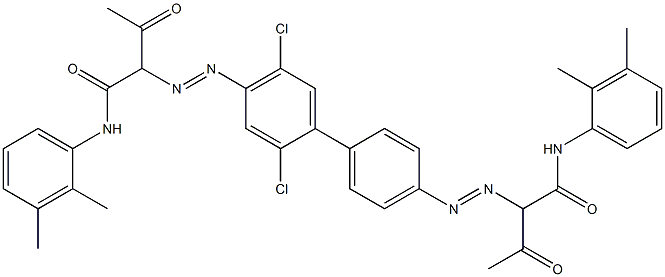 4,4'-Bis[[1-(2,3-dimethylphenylamino)-1,3-dioxobutan-2-yl]azo]-2,5-dichloro-1,1'-biphenyl Struktur