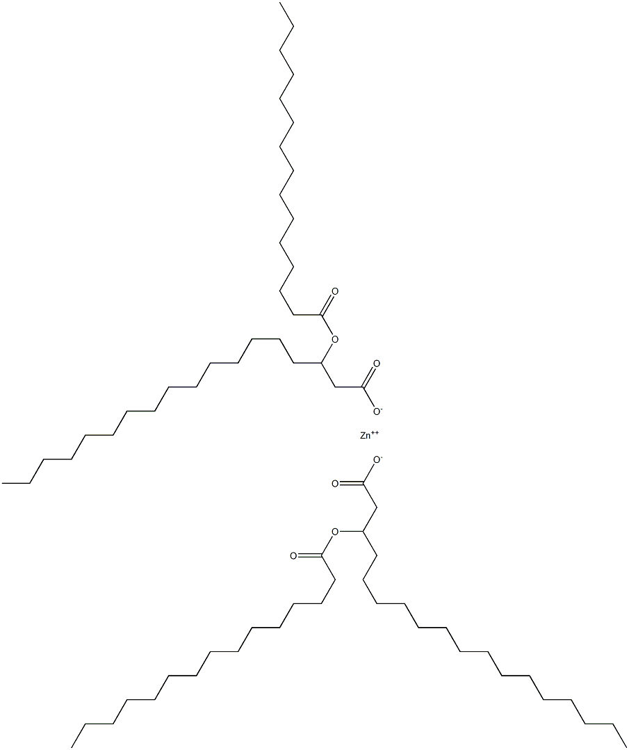 Bis(3-pentadecanoyloxyoctadecanoic acid)zinc salt Struktur