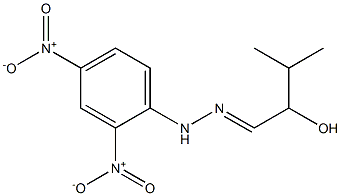 2-Hydroxy-3-methylbutanal 2,4-dinitrophenyl hydrazone Struktur