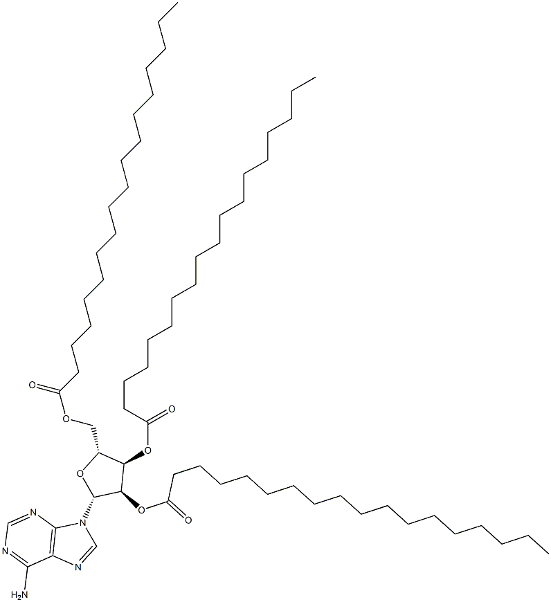 2'-O,3'-O,5'-O-Tris(stearoyl)adenosine Struktur