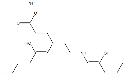 3-[N-(2-Hydroxy-1-hexenyl)-N-[2-(2-hydroxy-1-hexenylamino)ethyl]amino]propionic acid sodium salt Struktur