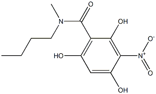 2,4,6-Trihydroxy-3-nitro-N-butyl-N-methylbenzamide Struktur