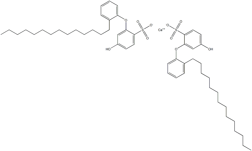 Bis(5-hydroxy-2'-tetradecyl[oxybisbenzene]-2-sulfonic acid)calcium salt Struktur