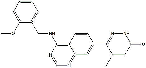 4,5-Dihydro-5-methyl-6-[4-(2-methoxybenzylamino)quinazolin-7-yl]pyridazin-3(2H)-one Struktur