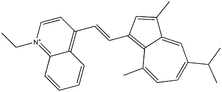 1-Ethyl-4-[2-[3,8-dimethyl-5-(1-methylethyl)azulen-1-yl]ethenyl]quinolinium Struktur