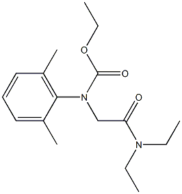 N-(Diethylcarbamoylmethyl)-2,6-dimethylcarbanilic acid ethyl ester Struktur