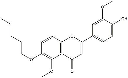 3',5-Dimethoxy-4'-hydroxy-6-(pentyloxy)flavone Struktur